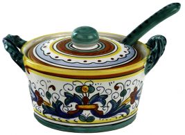 Ricco Deruta Cheese Holder with Spoon